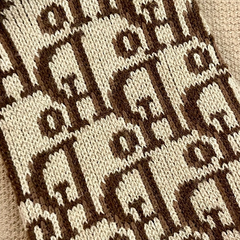 Designer Brown and White Patterned Socks - Picture 2 of 2